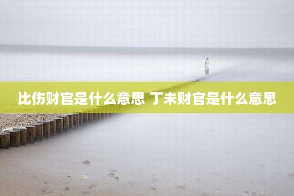 比伤财官是什么意思 丁未财官是什么意思