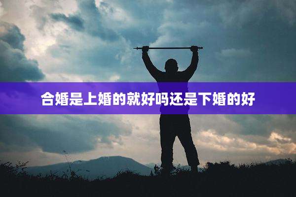合婚是上婚的就好吗还是下婚的好