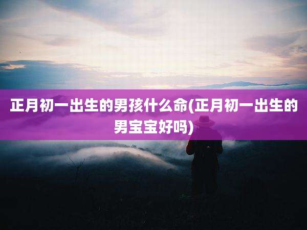 正月初一出生的男孩什么命(正月初一出生的男宝宝好吗)