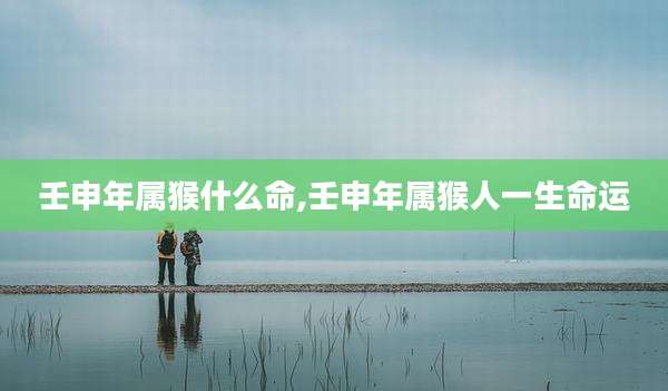 壬申年属猴什么命,壬申年属猴人一生命运