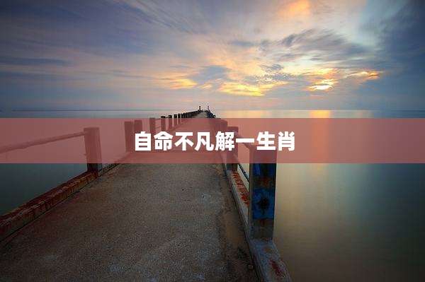 自命不凡解一生肖