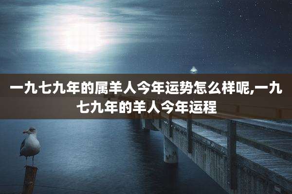 一九七九年的属羊人今年运势怎么样呢,一九七九年的羊人今年运程