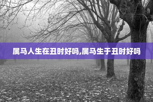 属马人生在丑时好吗,属马生于丑时好吗