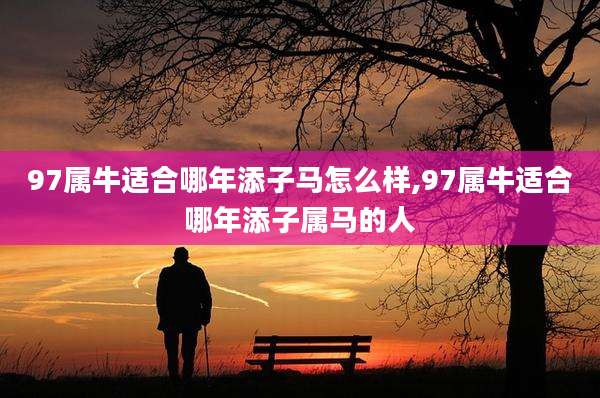97属牛适合哪年添子马怎么样,97属牛适合哪年添子属马的人