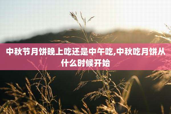 中秋节月饼晚上吃还是中午吃,中秋吃月饼从什么时候开始