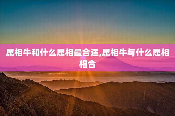 属相牛和什么属相最合适,属相牛与什么属相相合