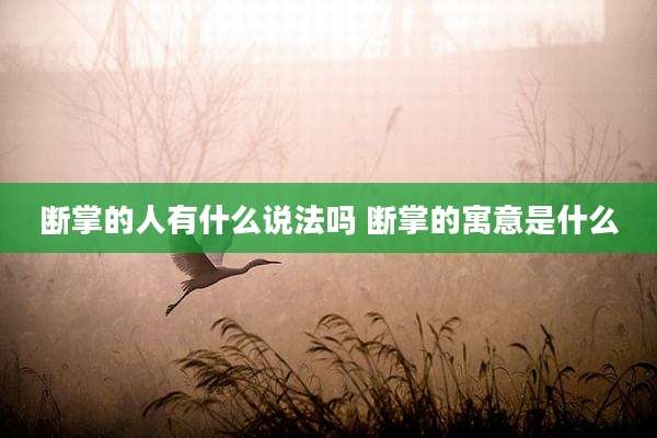 断掌的人有什么说法吗 断掌的寓意是什么