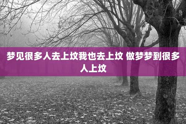 梦见很多人去上坟我也去上坟 做梦梦到很多人上坟