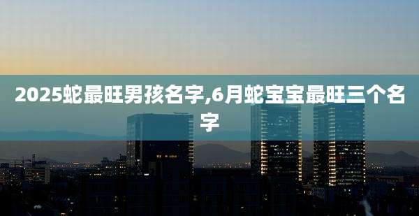 2025蛇最旺男孩名字,6月蛇宝宝最旺三个名字