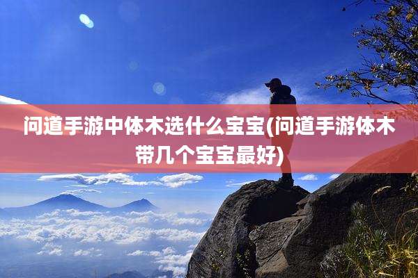 问道手游中体木选什么宝宝(问道手游体木带几个宝宝最好)