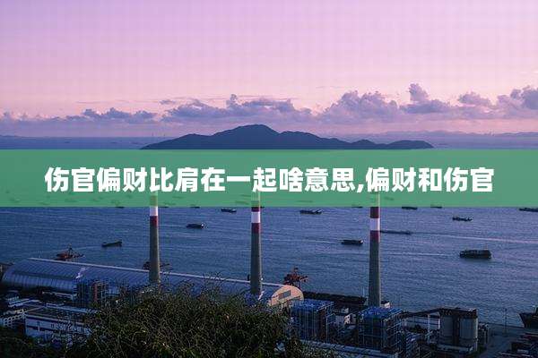 伤官偏财比肩在一起啥意思,偏财和伤官