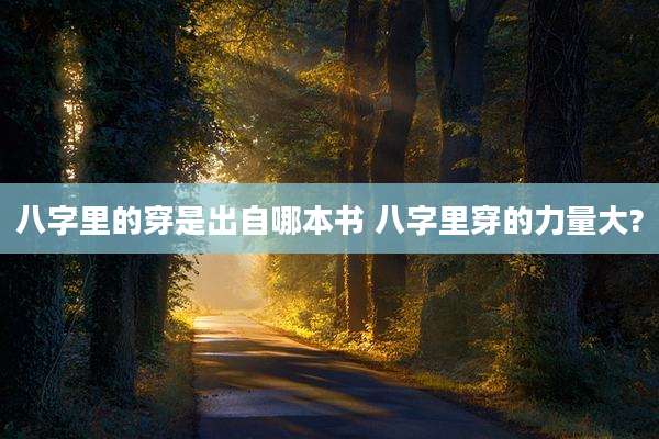 八字里的穿是出自哪本书 八字里穿的力量大?