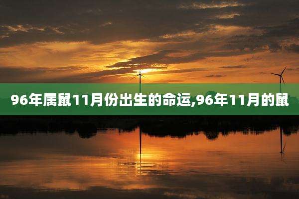 96年属鼠11月份出生的命运,96年11月的鼠