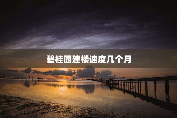 碧桂园建楼速度几个月