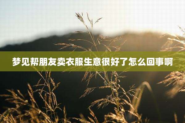 梦见帮朋友卖衣服生意很好了怎么回事啊