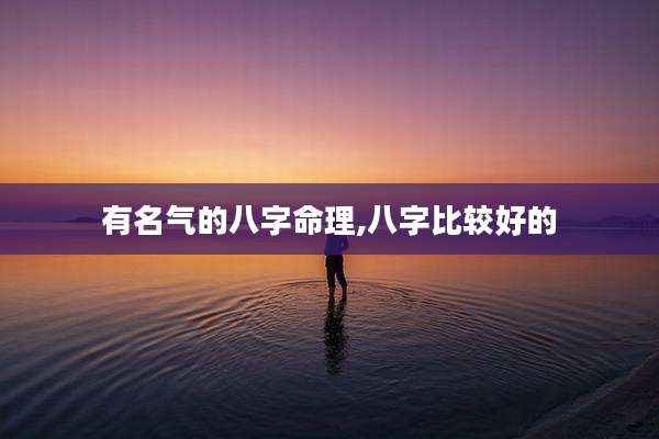 有名气的八字命理,八字比较好的