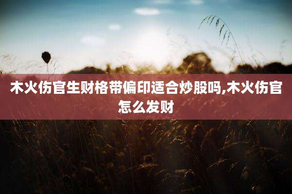 木火伤官生财格带偏印适合炒股吗,木火伤官怎么发财