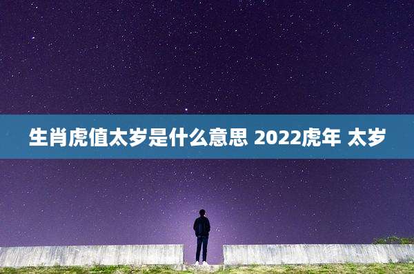 生肖虎值太岁是什么意思 2022虎年 太岁