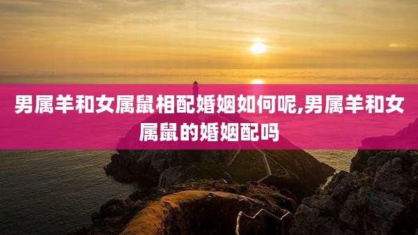 男属羊和女属鼠相配婚姻如何呢,男属羊和女属鼠的婚姻配吗