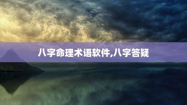 八字命理术语软件,八字答疑