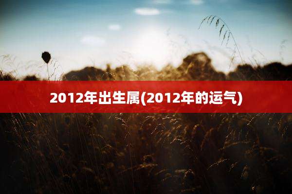2012年出生属(2012年的运气)