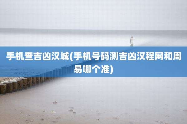 手机查吉凶汉城(手机号码测吉凶汉程网和周易哪个准)