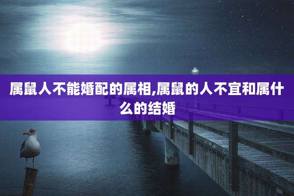 属鼠人不能婚配的属相,属鼠的人不宜和属什么的结婚