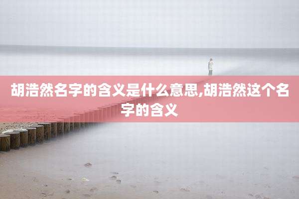 胡浩然名字的含义是什么意思,胡浩然这个名字的含义