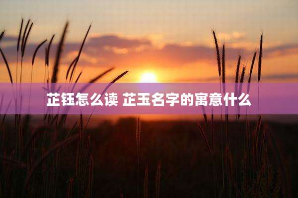 芷钰怎么读 芷玉名字的寓意什么