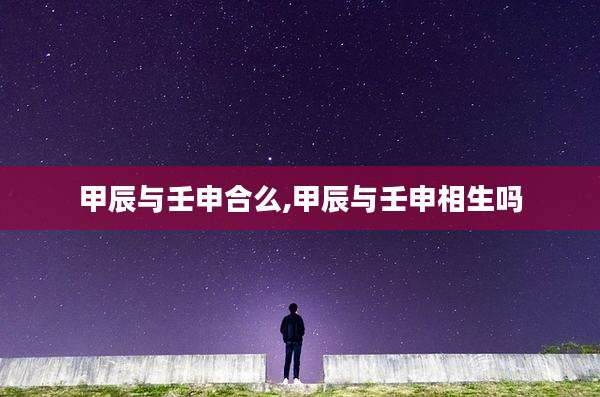 甲辰与壬申合么,甲辰与壬申相生吗
