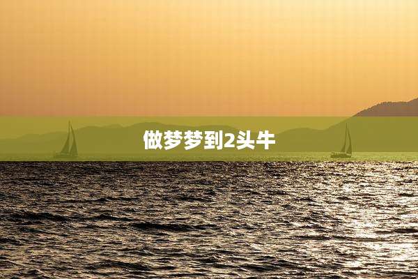 做梦梦到2头牛