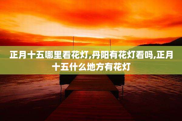 正月十五哪里看花灯,丹阳有花灯看吗,正月十五什么地方有花灯