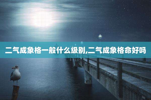 二气成象格一般什么级别,二气成象格命好吗