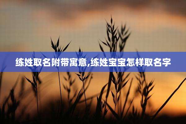 练姓取名附带寓意,练姓宝宝怎样取名字