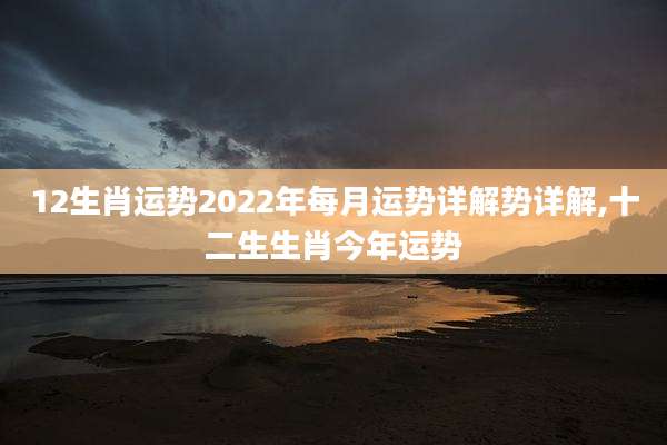 12生肖运势2022年每月运势详解势详解,十二生生肖今年运势