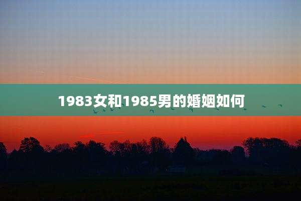 1983女和1985男的婚姻如何