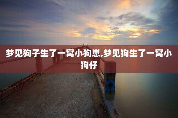 梦见狗子生了一窝小狗崽,梦见狗生了一窝小狗仔