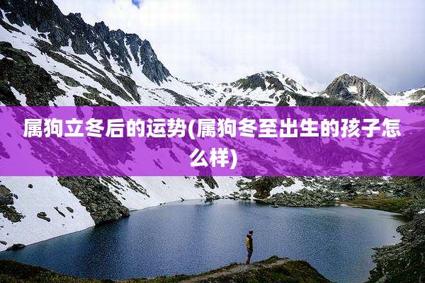 属狗立冬后的运势(属狗冬至出生的孩子怎么样)