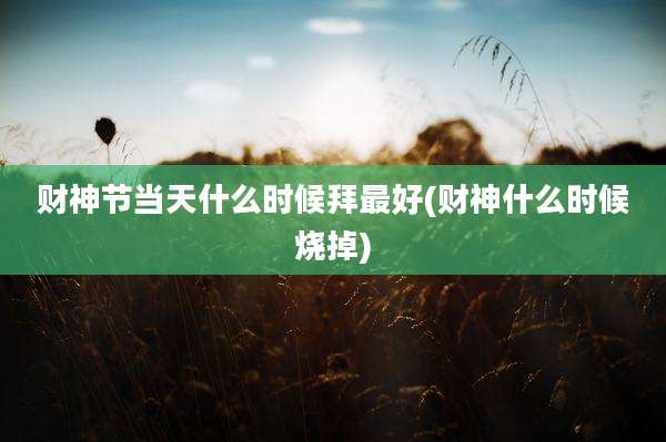 财神节当天什么时候拜最好(财神什么时候烧掉)