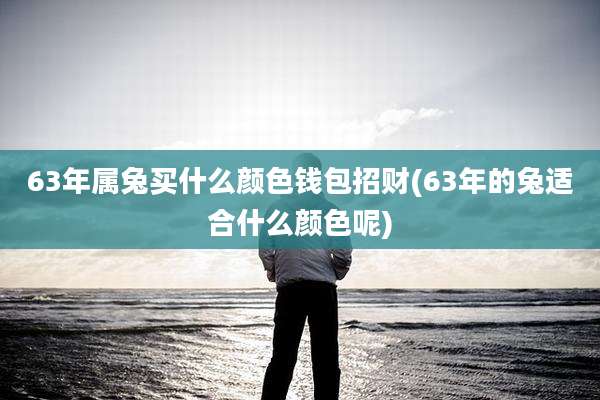 63年属兔买什么颜色钱包招财(63年的兔适合什么颜色呢)