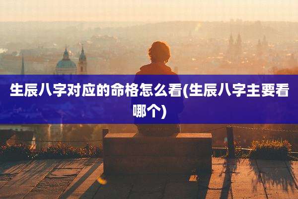 生辰八字对应的命格怎么看(生辰八字主要看哪个)