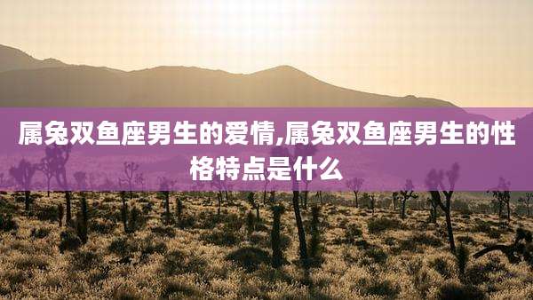 属兔双鱼座男生的爱情,属兔双鱼座男生的性格特点是什么