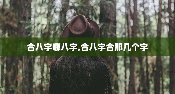 合八字哪八字,合八字合那几个字