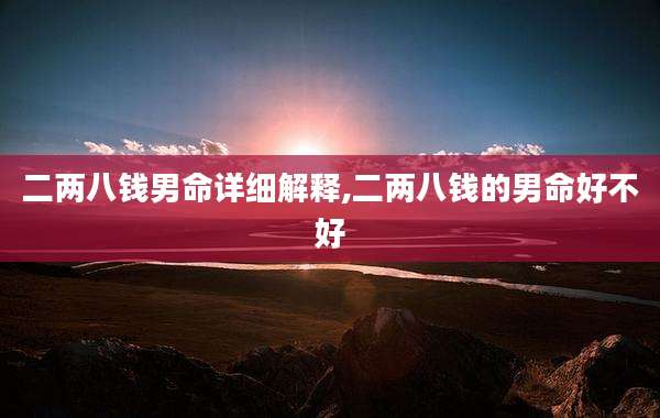 二两八钱男命详细解释,二两八钱的男命好不好