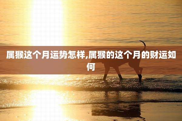 属猴这个月运势怎样,属猴的这个月的财运如何