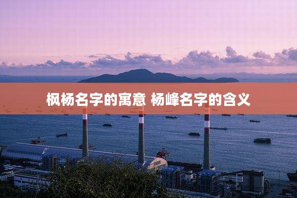 枫杨名字的寓意 杨峰名字的含义