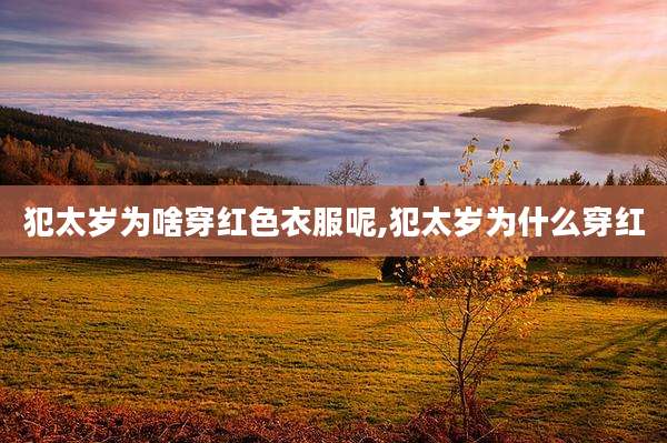 犯太岁为啥穿红色衣服呢,犯太岁为什么穿红