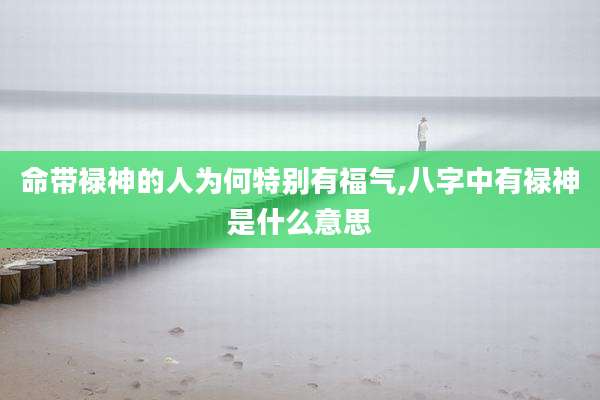 命带禄神的人为何特别有福气,八字中有禄神是什么意思