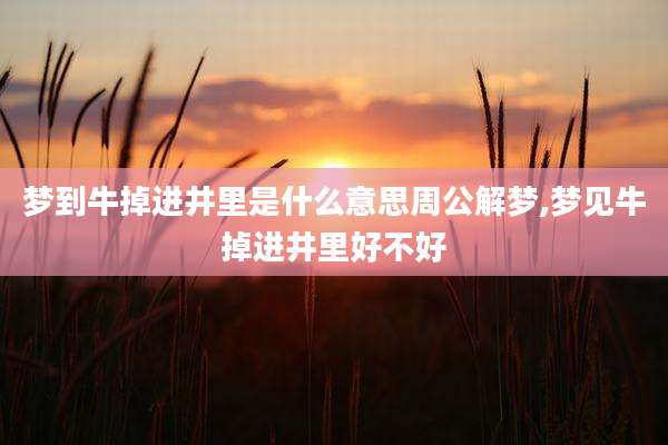 梦到牛掉进井里是什么意思周公解梦,梦见牛掉进井里好不好