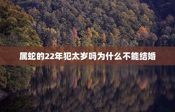 属蛇的22年犯太岁吗为什么不能结婚